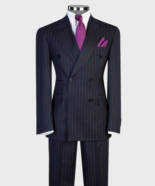 Prestige Collection Silver Grey Pinstripe Double-Breasted Suit product image 1