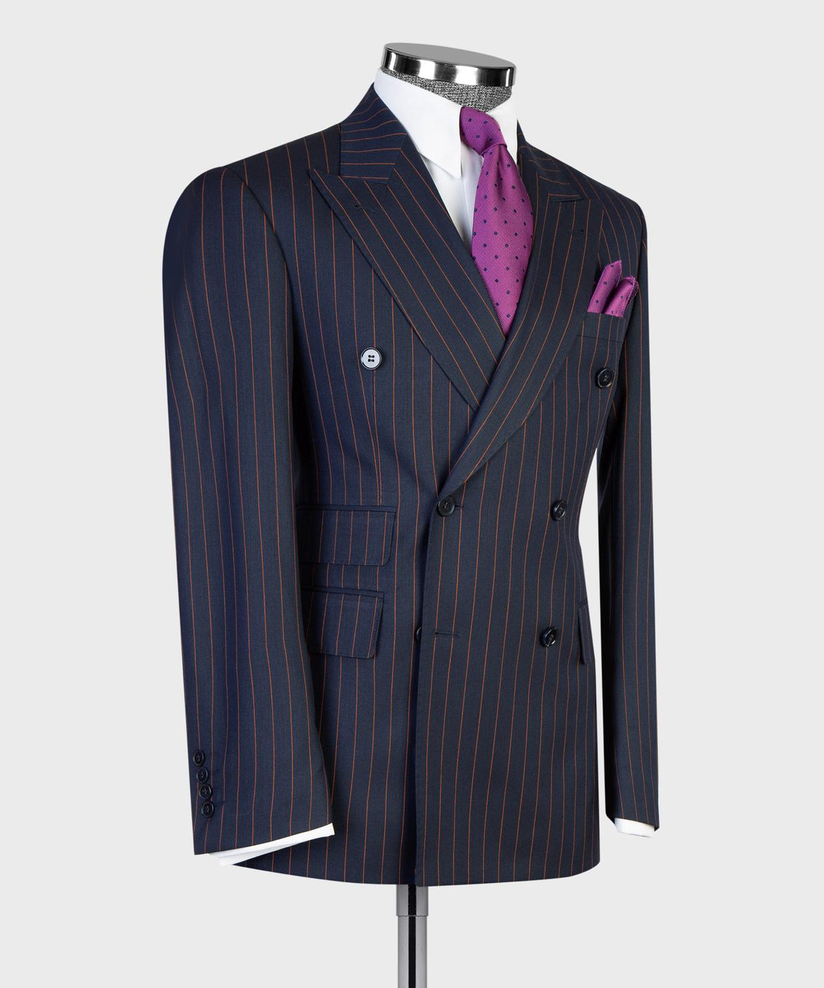 Prestige Collection Silver Grey Pinstripe Double-Breasted Suit product image 3