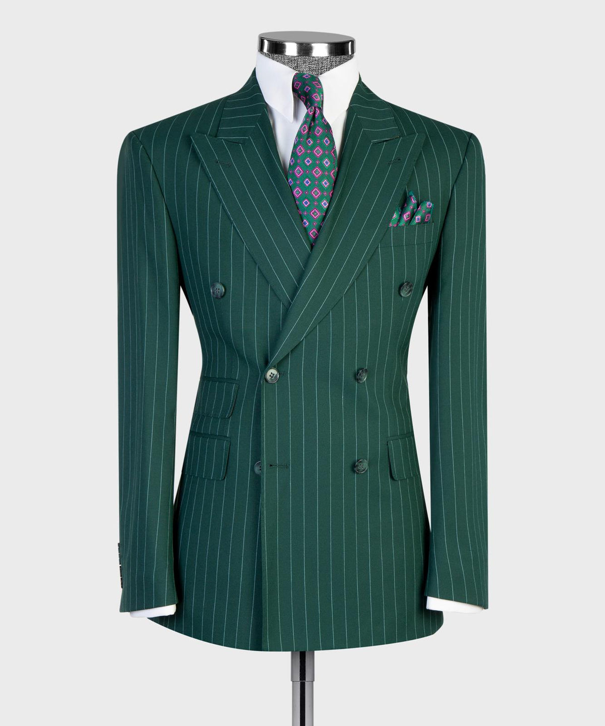 Prestige Collection Emerald Green Pinstripe Double-Breasted Suit product image 2