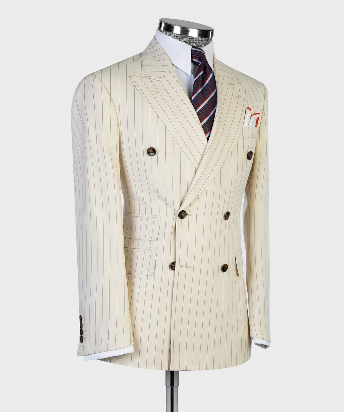 Prestige Collection Ivory Pinstripe Double-Breasted Suit product image 3