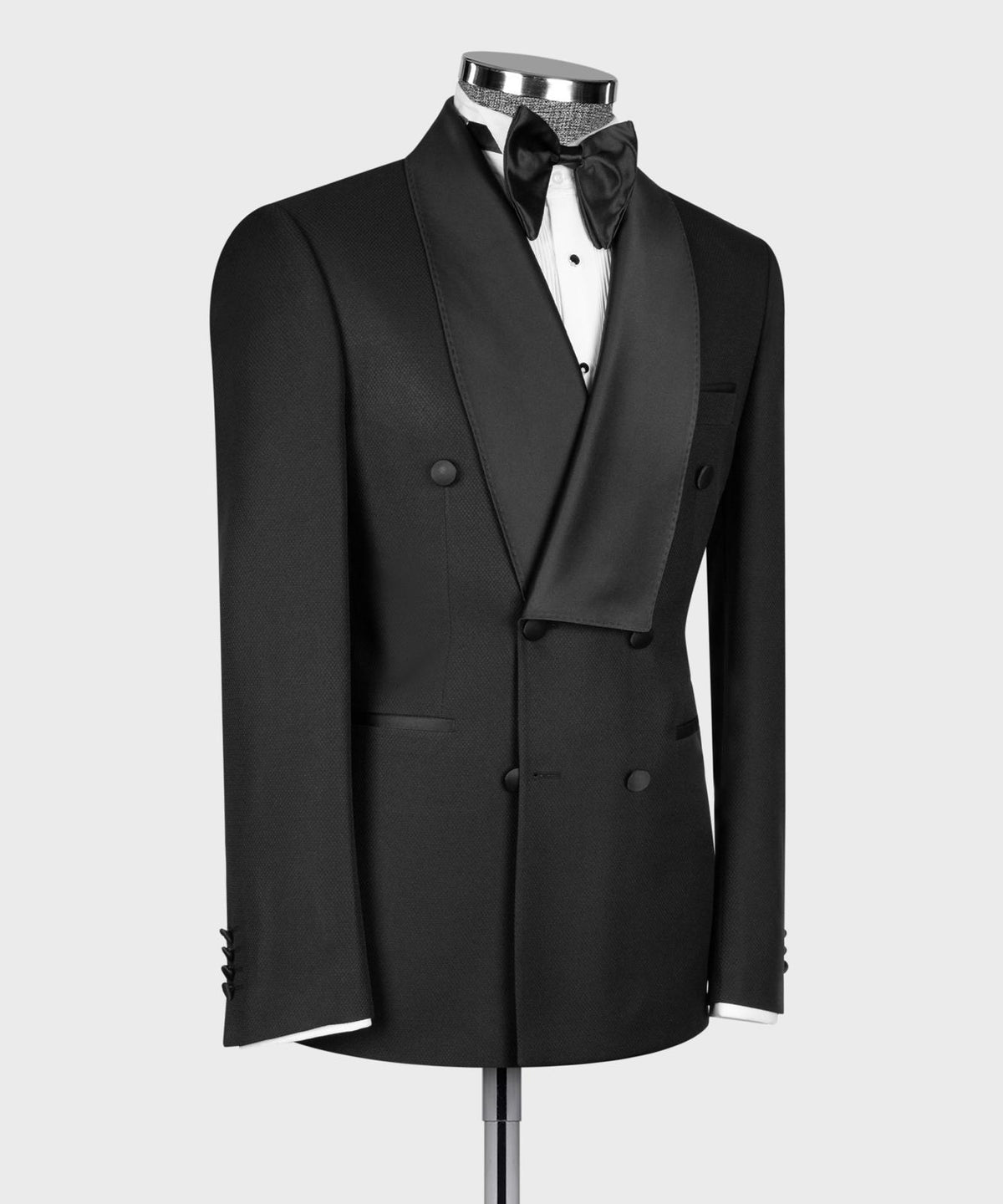 Asymmetric Satin Shawl Lapel Black Tuxedo product image 3