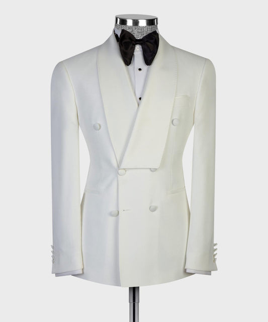 Asymmetric Satin Shawl Lapel Ivory Tuxedo product image 2