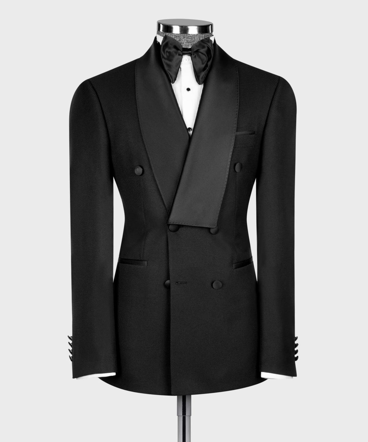 Asymmetric Satin Shawl Lapel Black Tuxedo product image 2