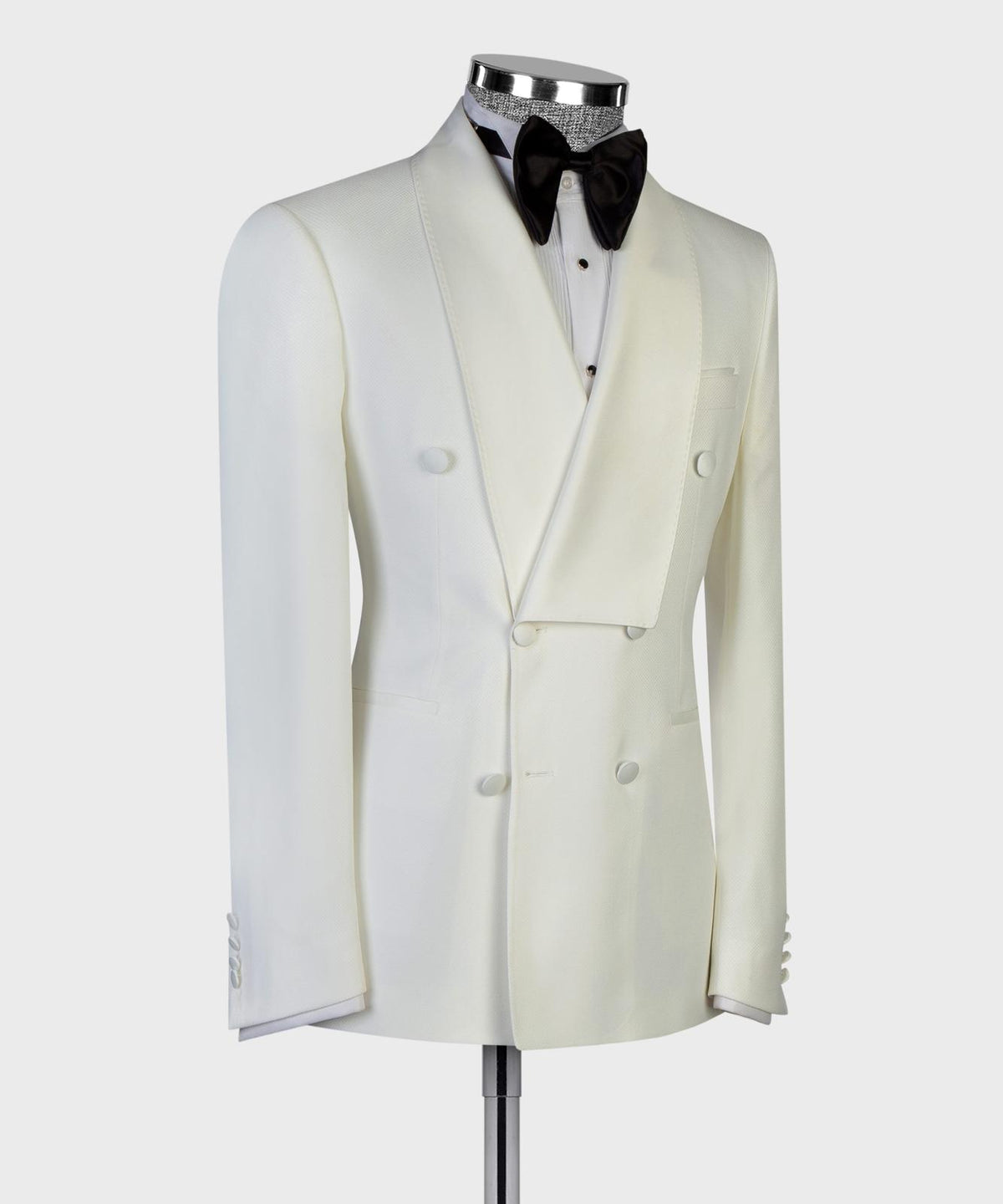 Asymmetric Satin Shawl Lapel Ivory Tuxedo product image 3