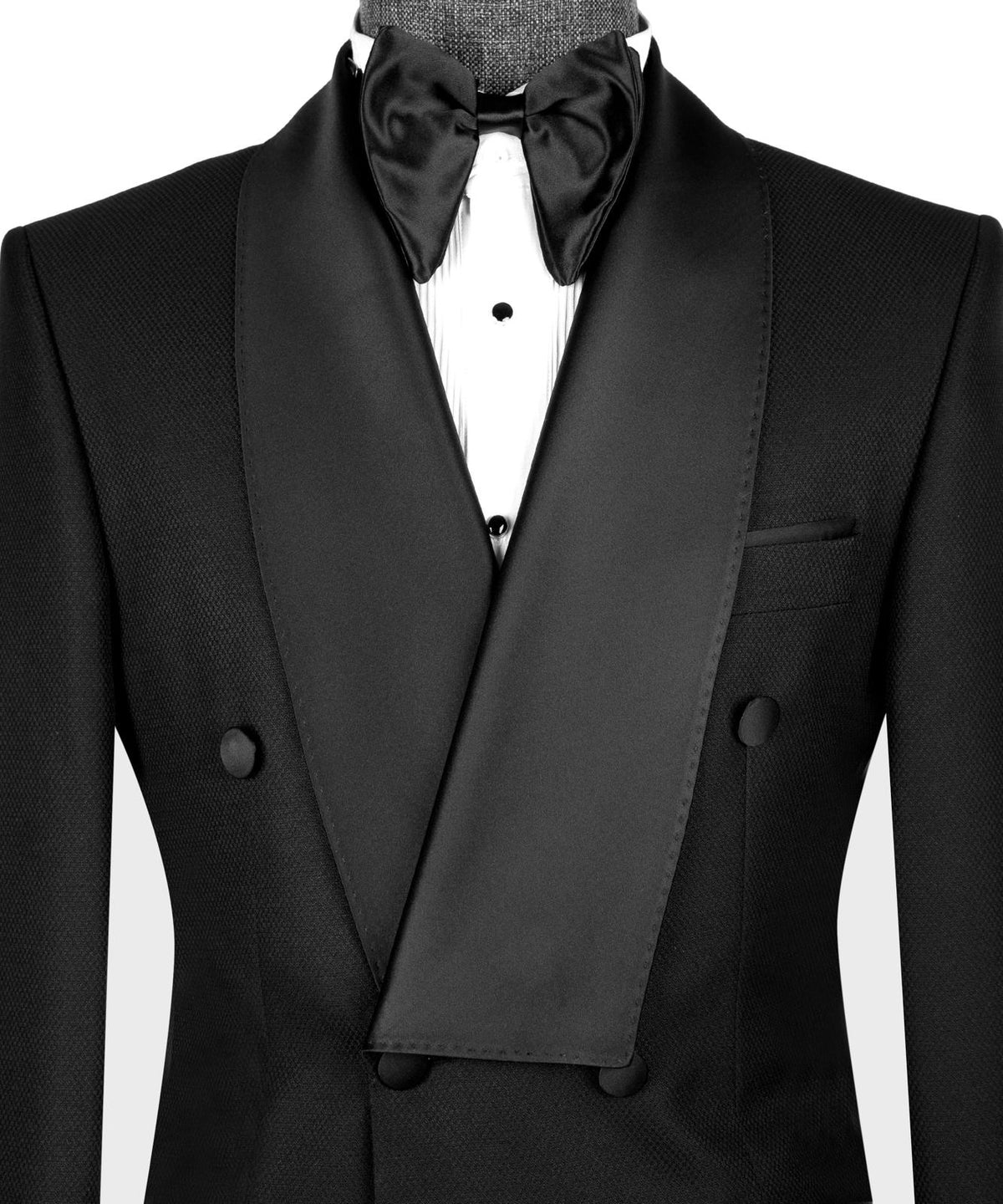 Asymmetric Satin Shawl Lapel Black Tuxedo product image 4