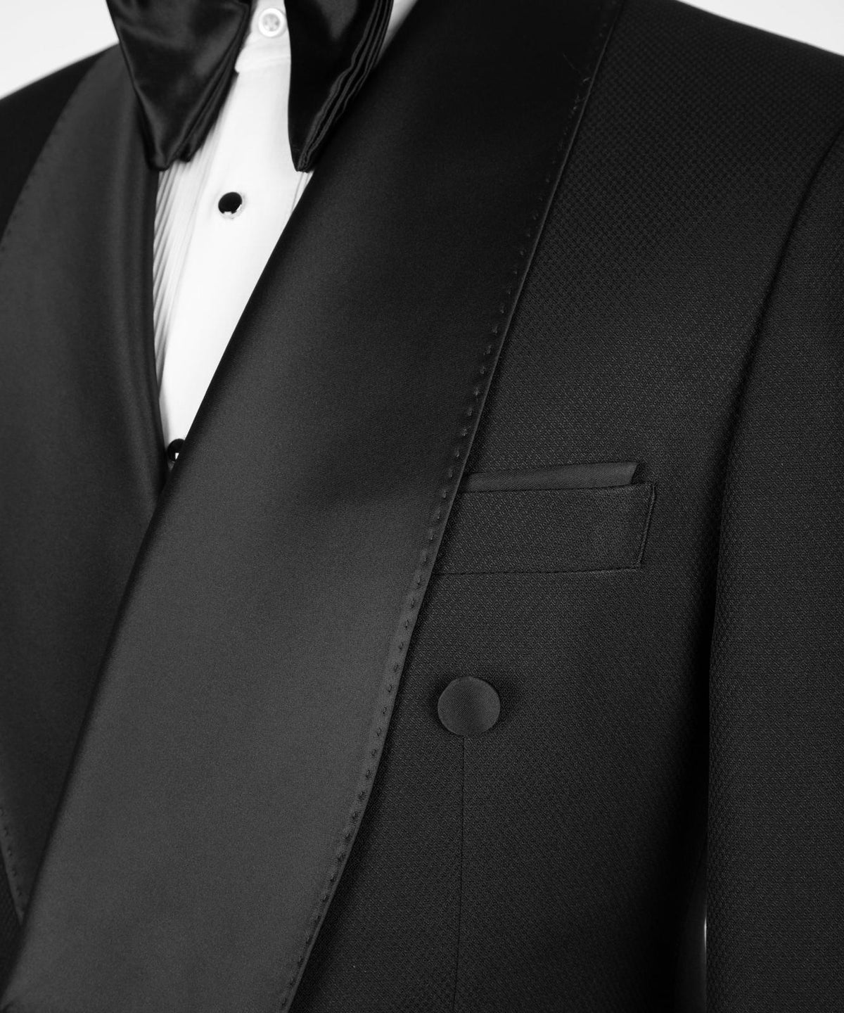 Asymmetric Satin Shawl Lapel Black Tuxedo product image 5