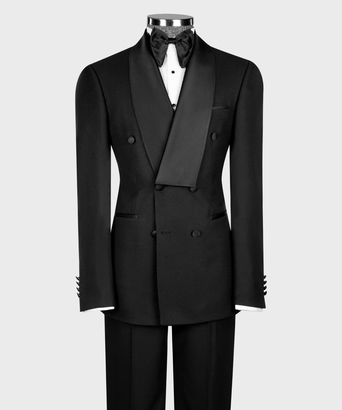 Asymmetric Satin Shawl Lapel Black Tuxedo product image 1