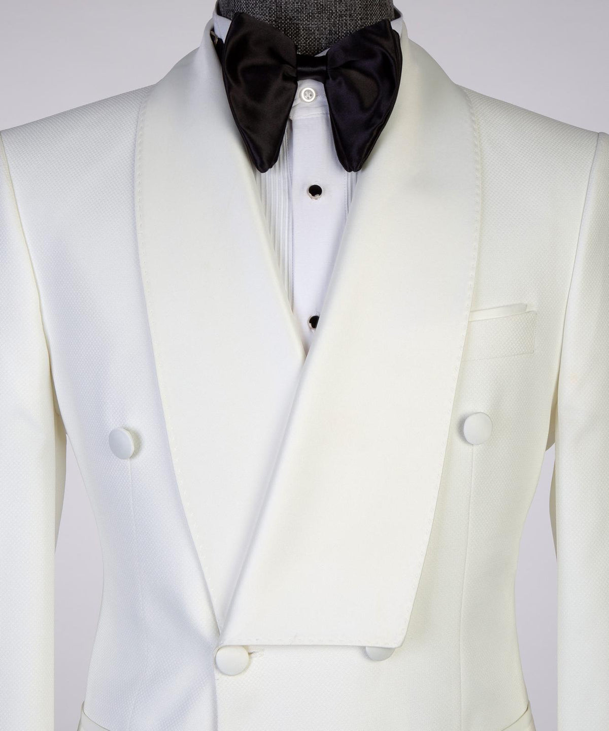 Asymmetric Satin Shawl Lapel Ivory Tuxedo product image 4