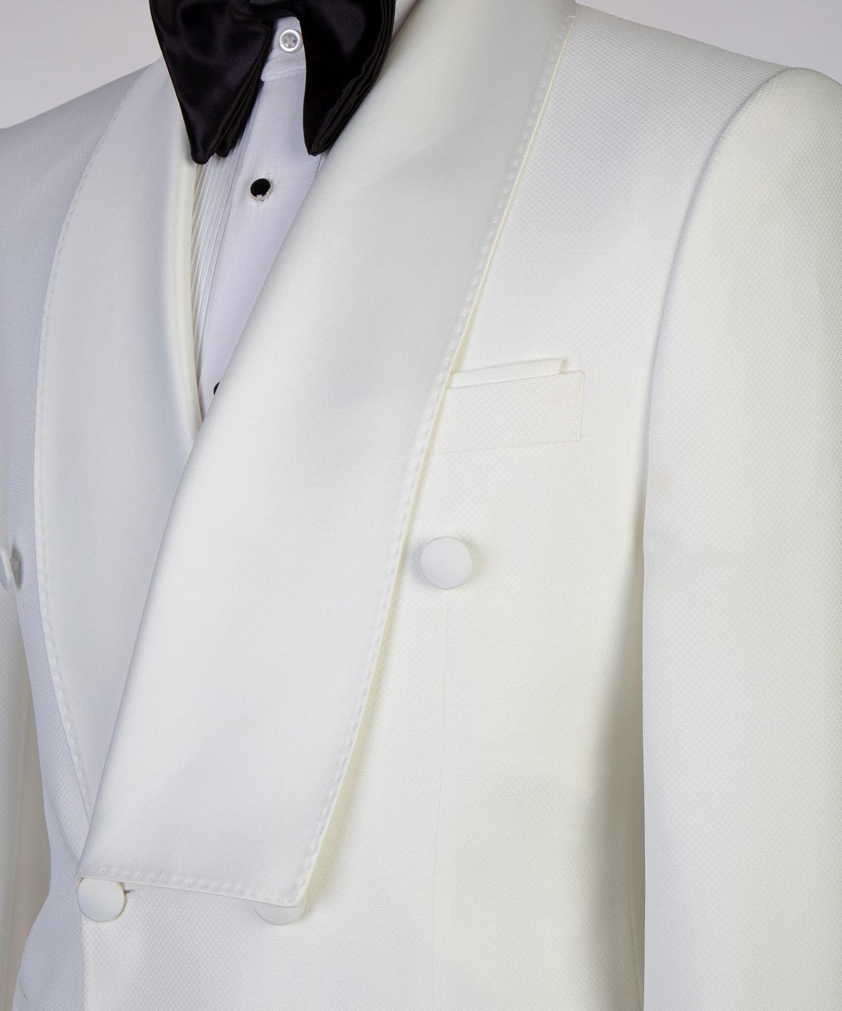 Asymmetric Satin Shawl Lapel Ivory Tuxedo product image 5