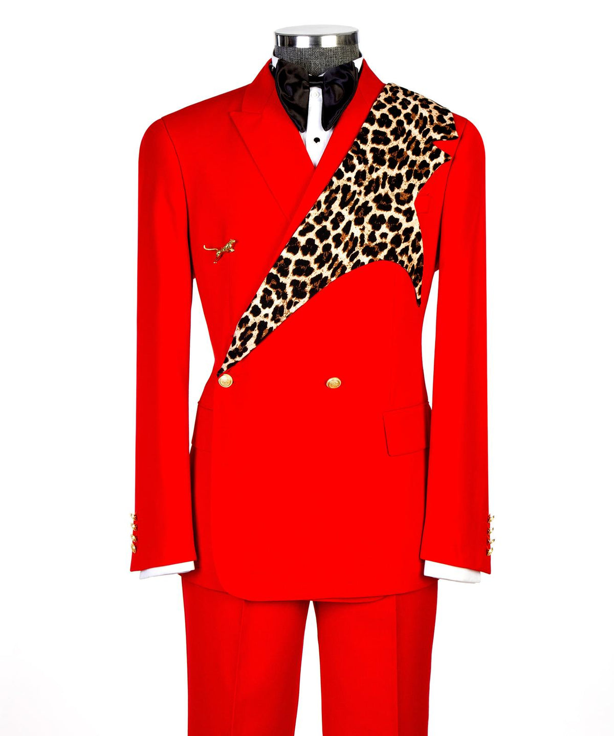 Asymmetric Leopard Lapel Red Tuxedo product image 1