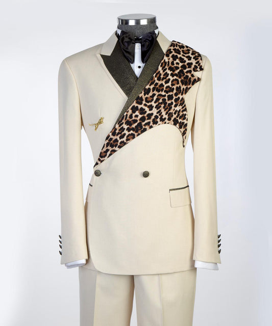 Asymmetric Leopard Lapel Ivory Tuxedo product image 1