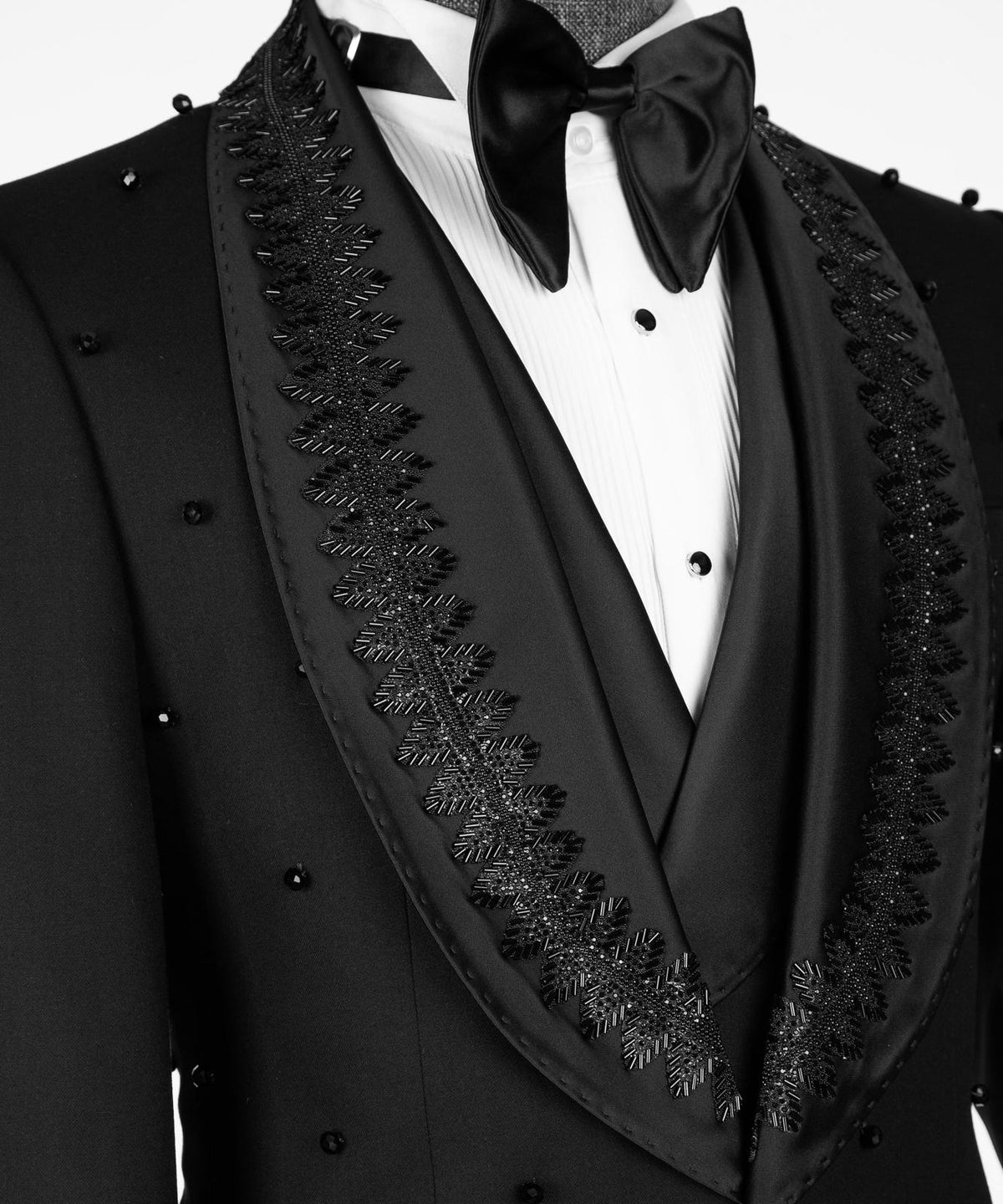 Embellished Satin Shawl Lapel Black Tuxedo product image 4