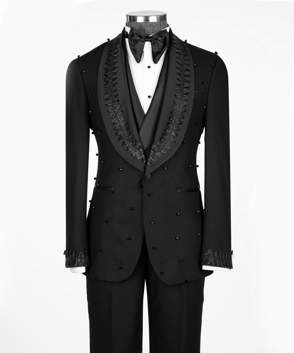 Embellished Satin Shawl Lapel Black Tuxedo product image 1