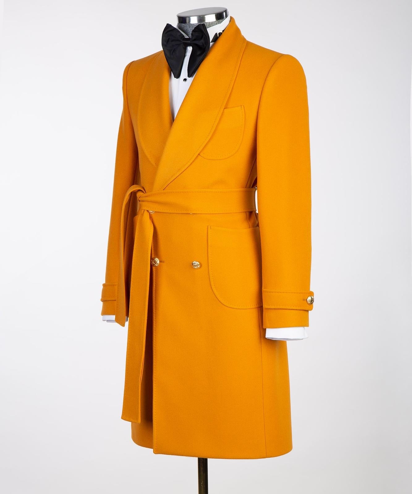 Shawl Collar Overcoat - 1