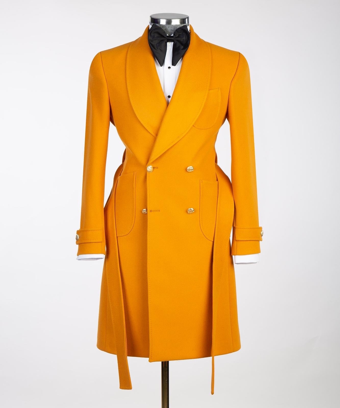 Shawl Collar Overcoat - 1