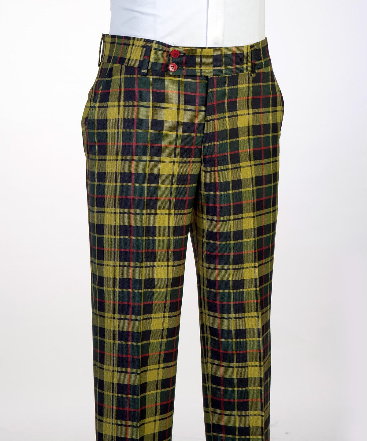 Jaegen matching tartan trousers waistband detail