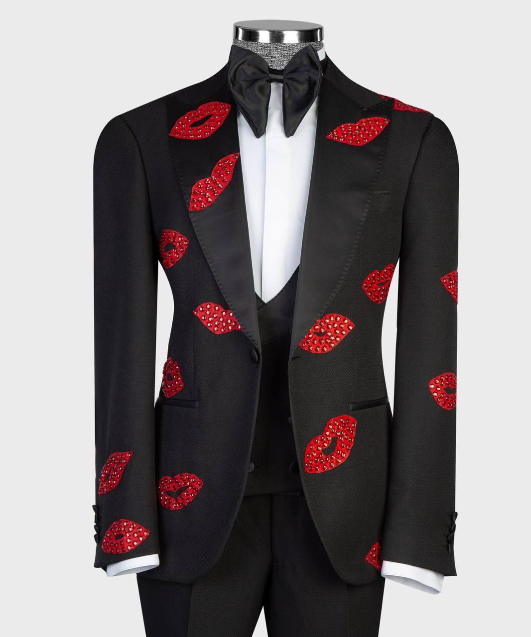 Jewelry Ornament Tuxedo Black Red