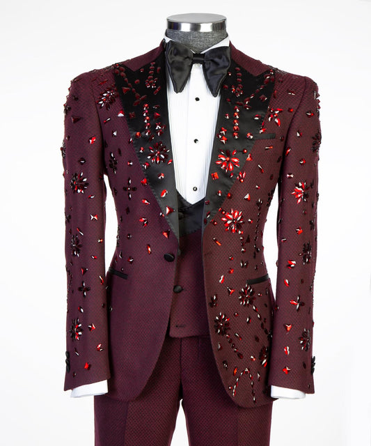 Jewelry Ornament Tuxedo Claret Red