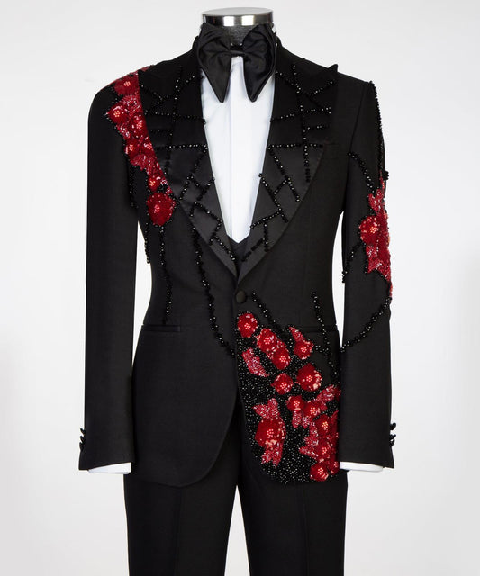 Midnight Bloom Embellished Tuxedo – Premium
