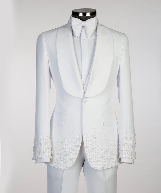 Elite Pearl Detail Wedding Tuxedo