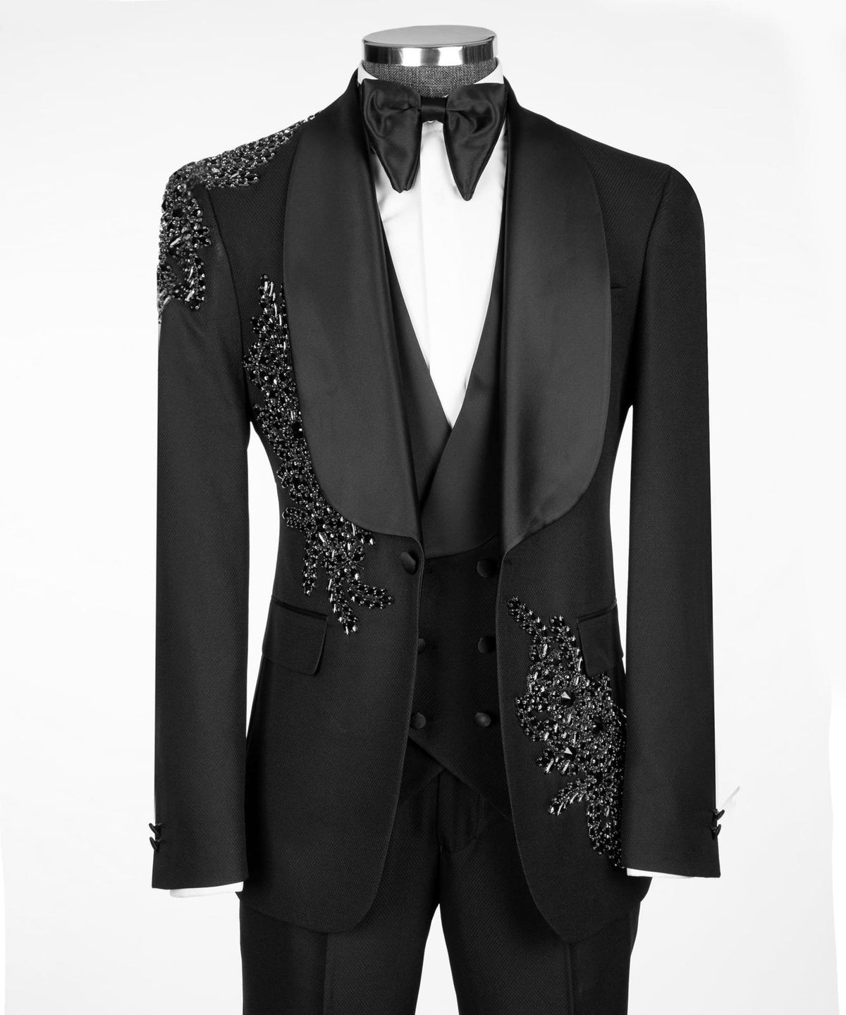 Obsidian Crystal Shawl Lapel Tuxedo – view 2