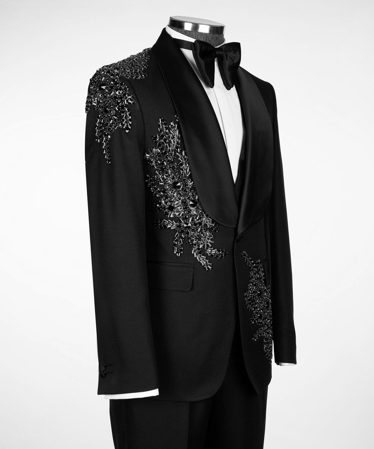 Obsidian Crystal Shawl Lapel Tuxedo – view 3