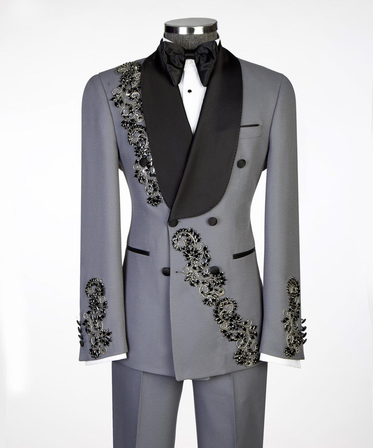 Royal Sapphire Gold Embroidered Tuxedo – Blue I