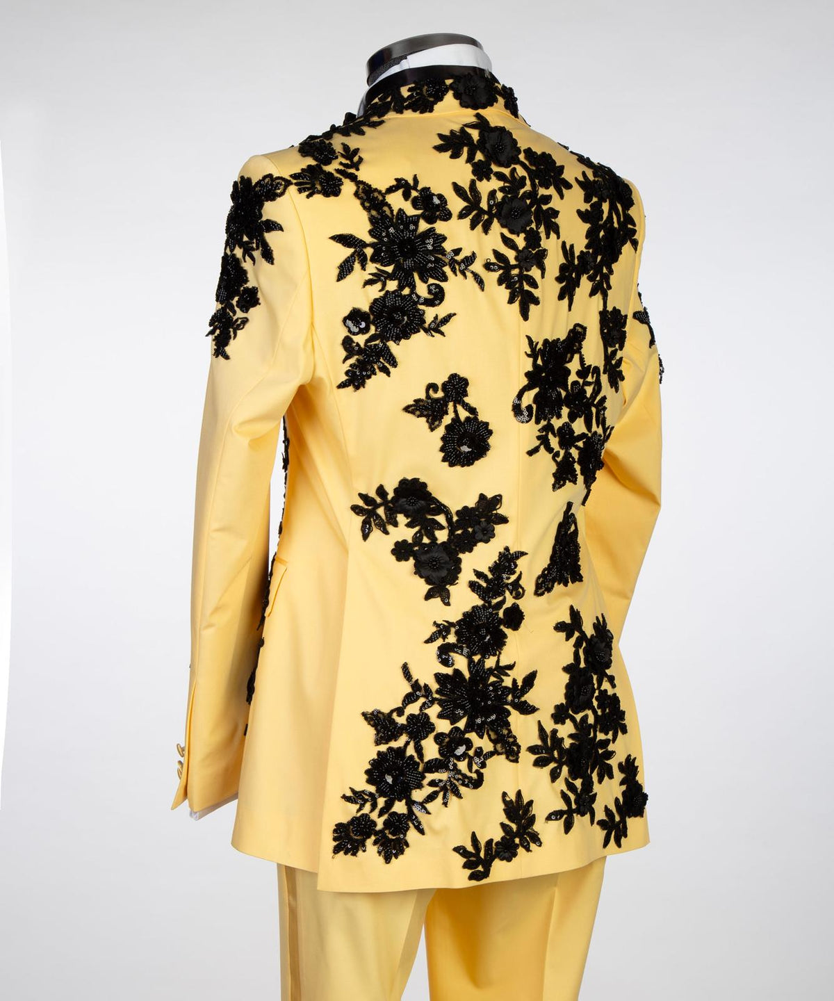 Royal Sapphire Gold Embroidered Tuxedo – Yellow/Black – view 5