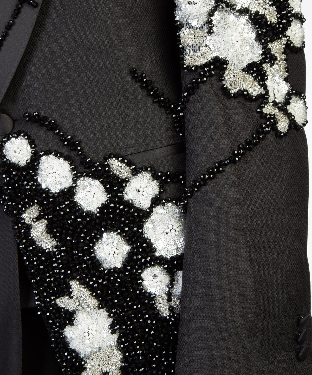 Midnight Bloom Embellished Tuxedo – Black/Red – view 6