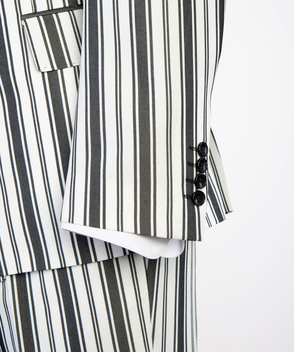 Ivory Black Pinstripe Statement Suit