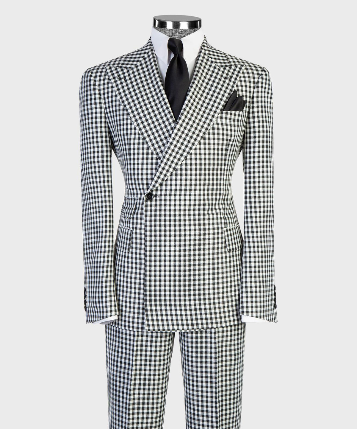 Monochrome Check Peak Lapel Suit