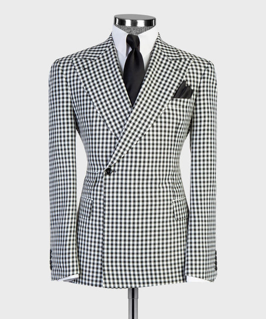 Monochrome Check Peak Lapel Suit
