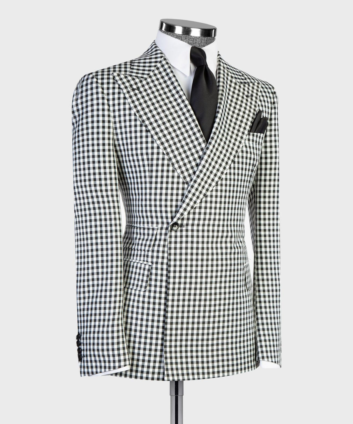 Monochrome Check Peak Lapel Suit