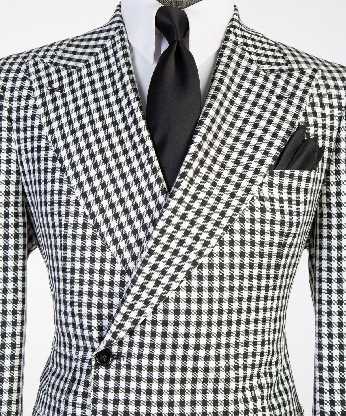 Monochrome Check Peak Lapel Suit