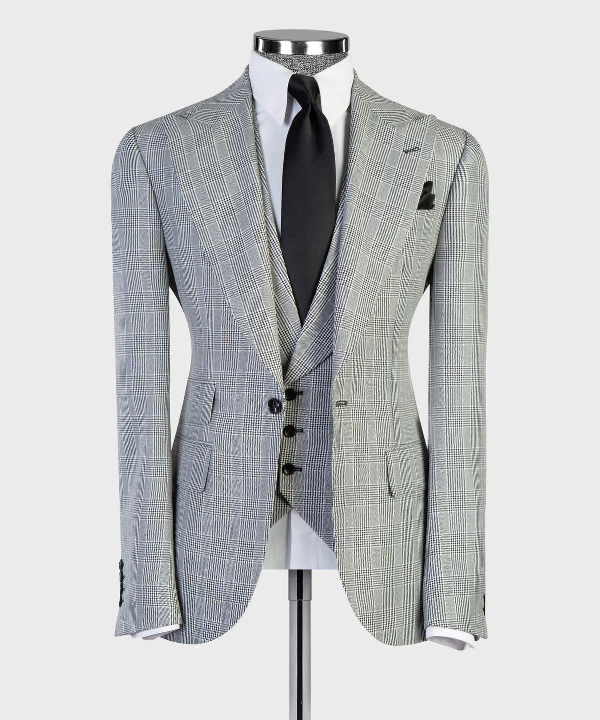 Silver Prince of Wales Three-Piece Suit