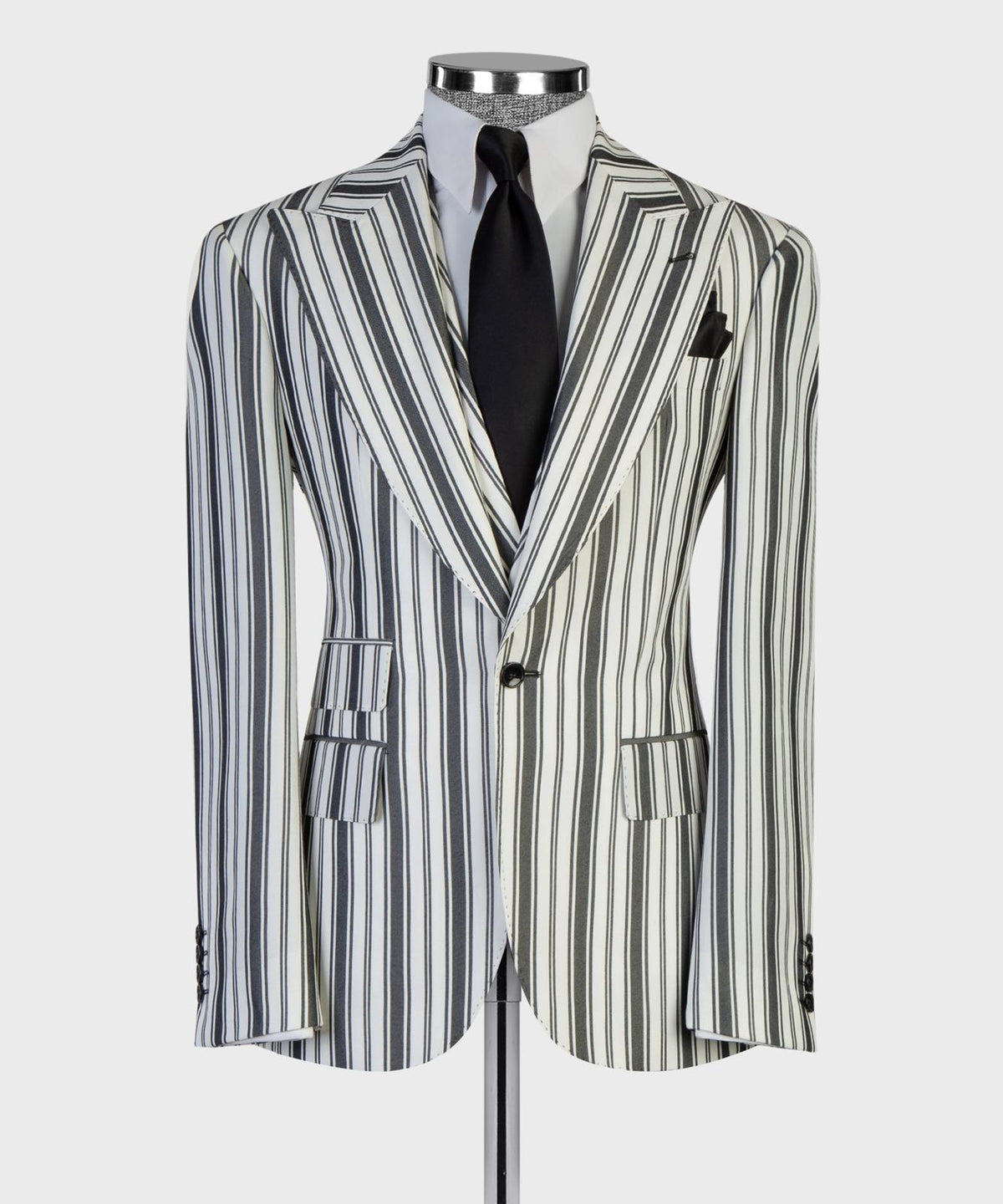 Ivory Black Pinstripe Three-Piece Suit