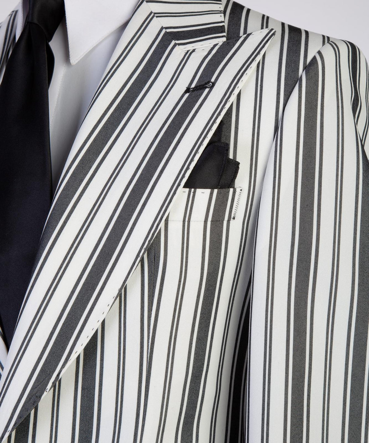 Ivory Black Pinstripe Three-Piece Suit