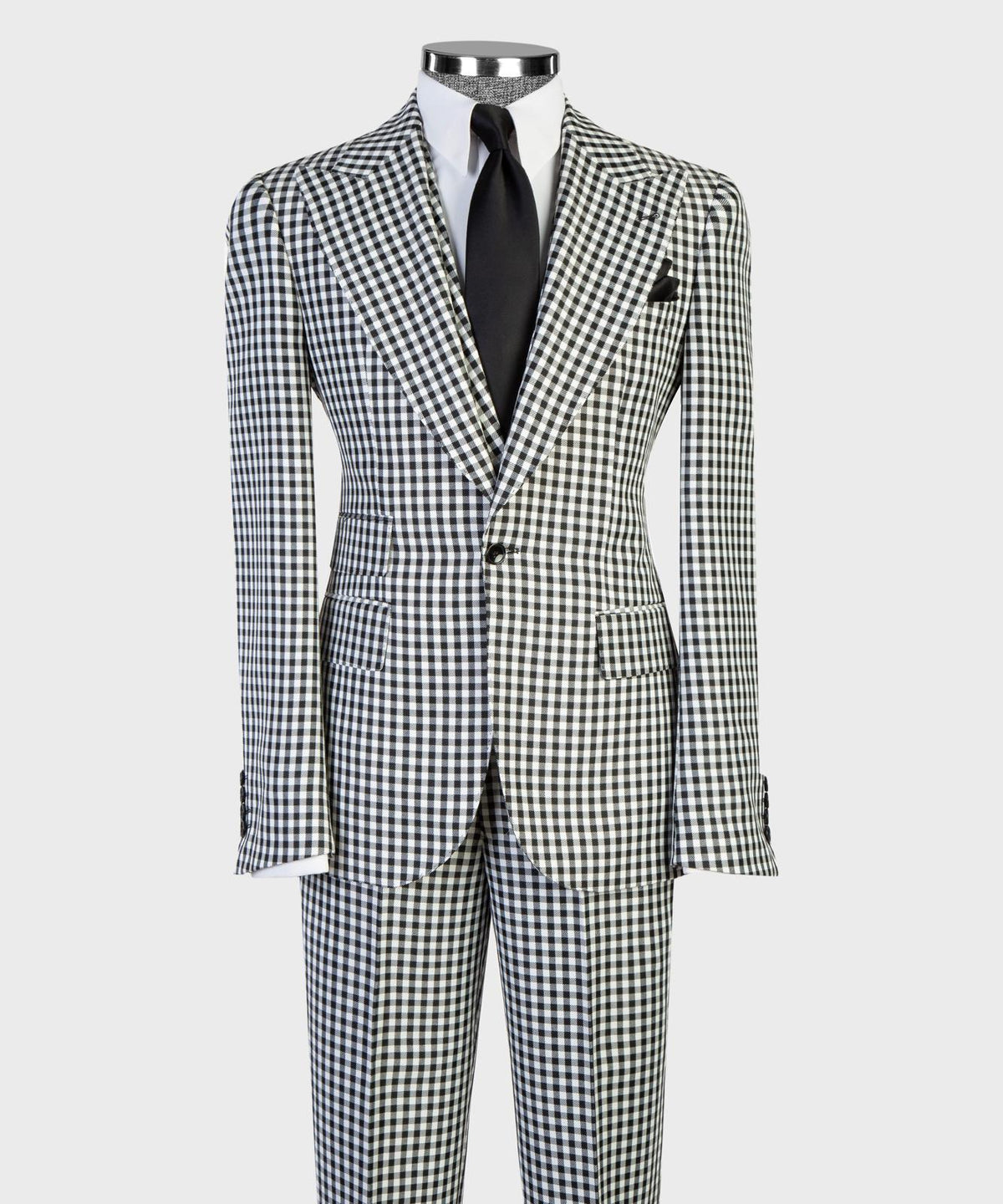 Black & White Check Three-Piece Suit
