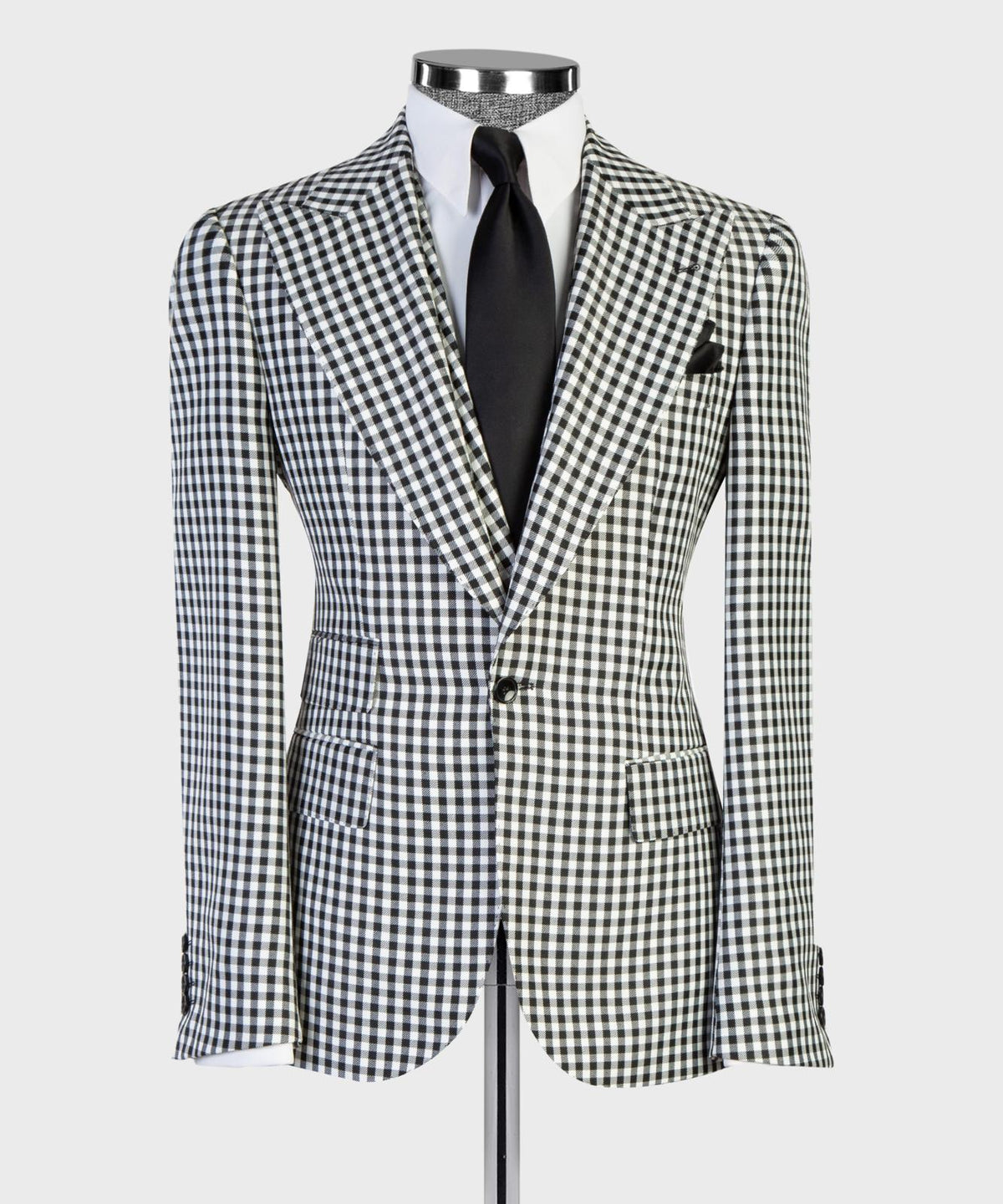 Black & White Check Three-Piece Suit