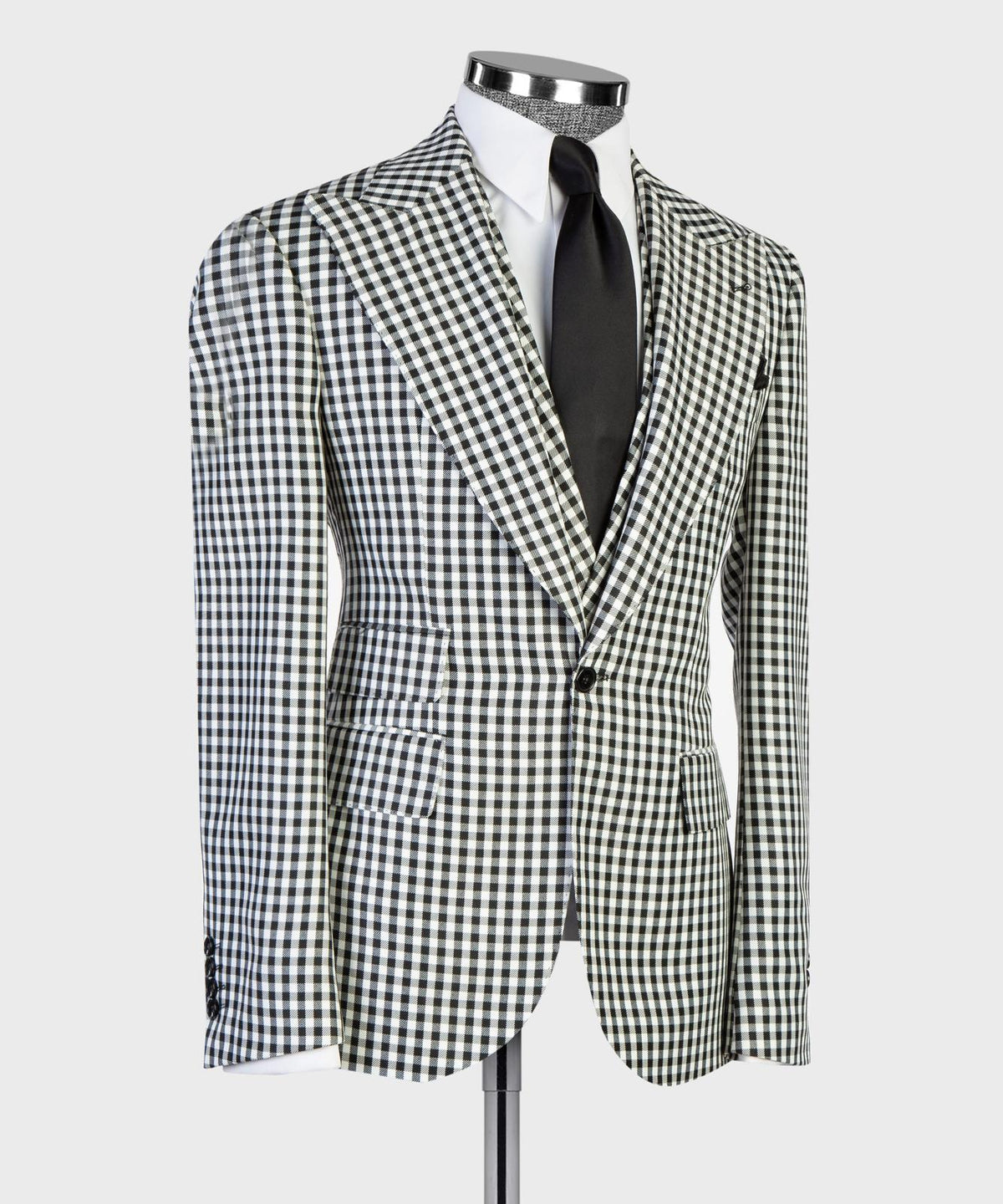 Black & White Check Three-Piece Suit