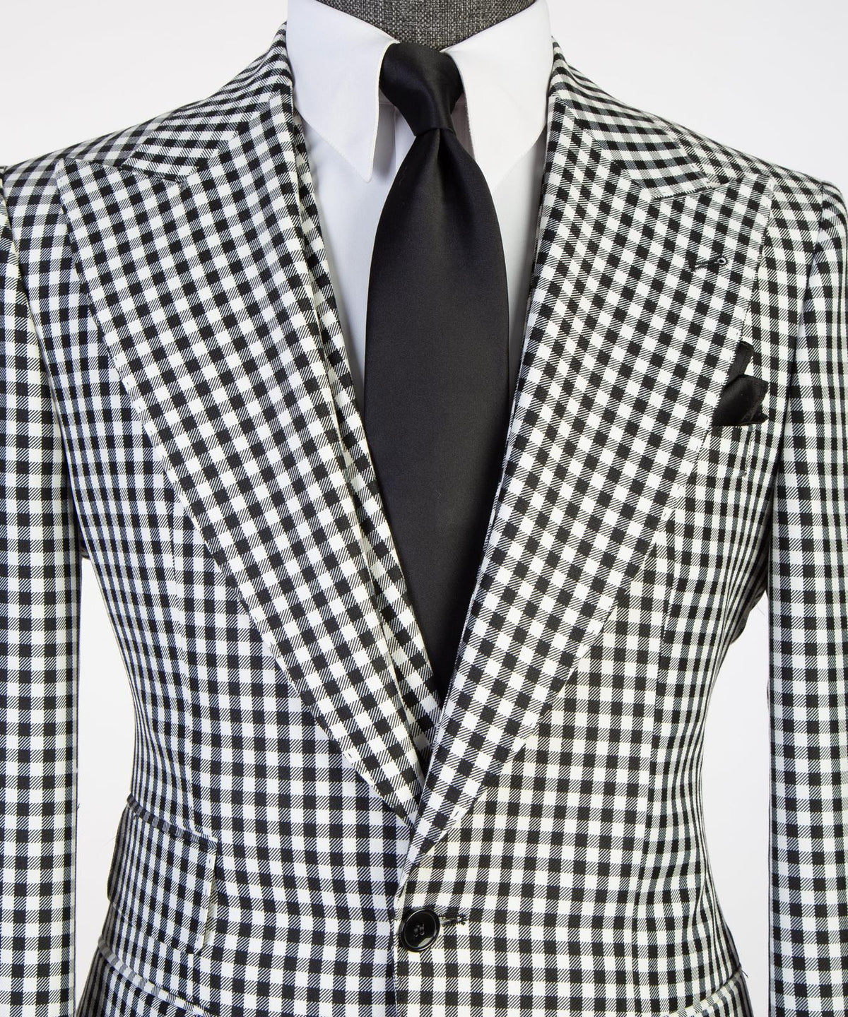 Black & White Check Three-Piece Suit