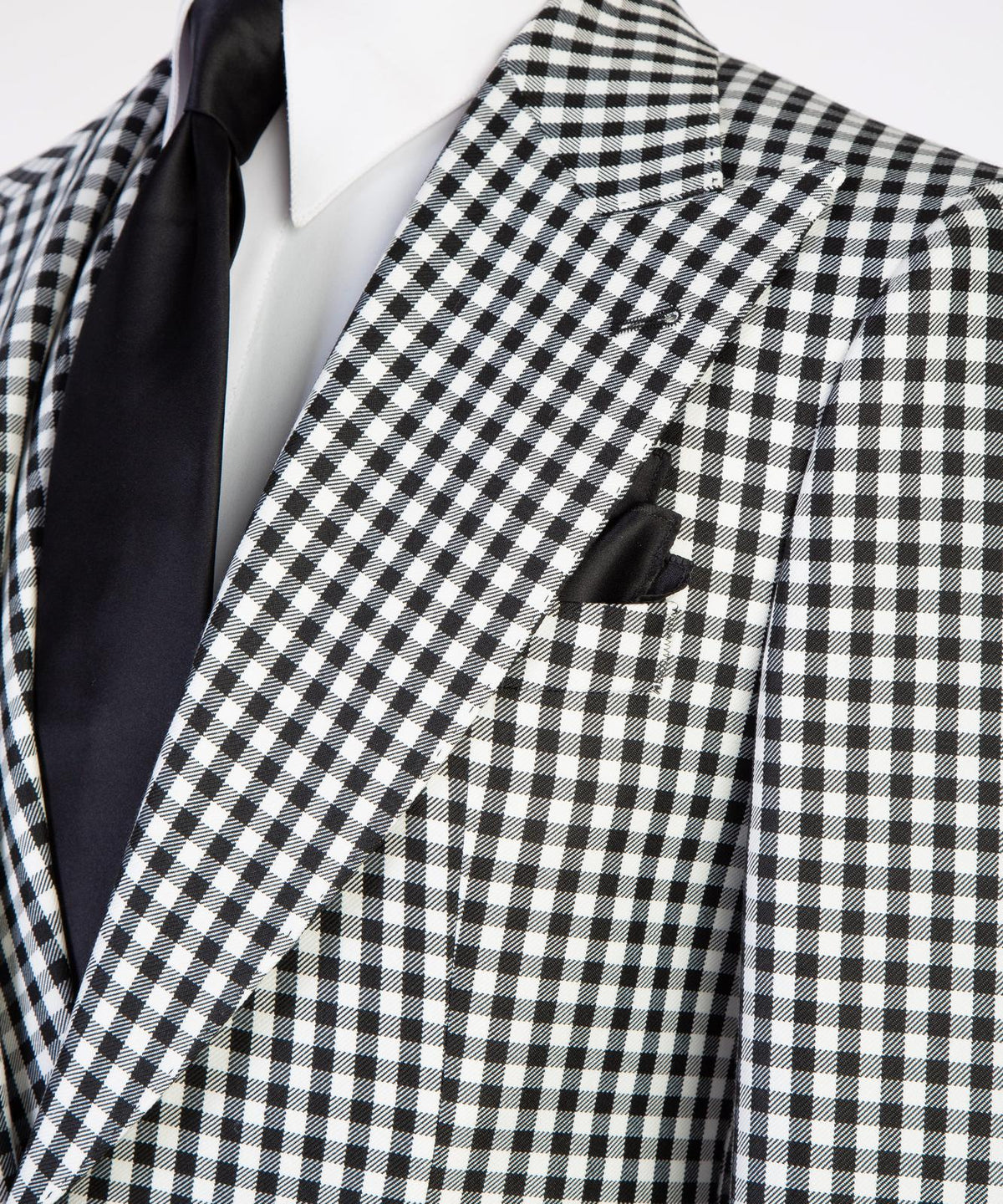 Black & White Check Three-Piece Suit