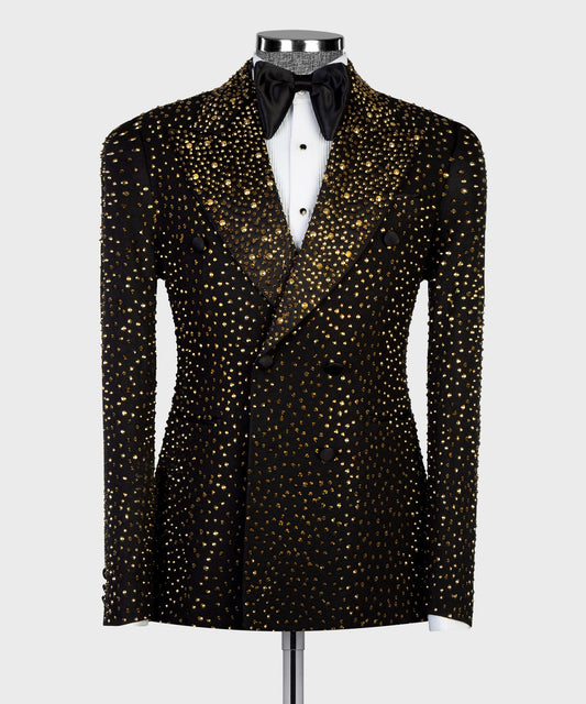 Golden Elegance Tuxedo – Black & Gold – view 2