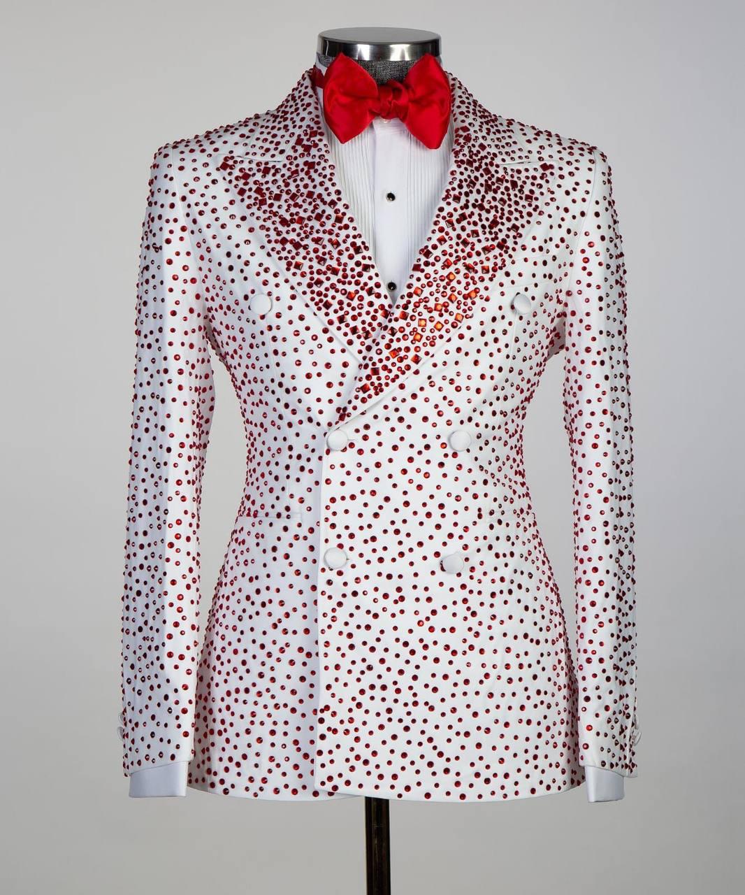 Red Elegance Tuxedo – White & Red