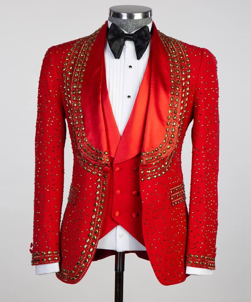 Jewelry Ornament Tuxedo – Red & Gold II
