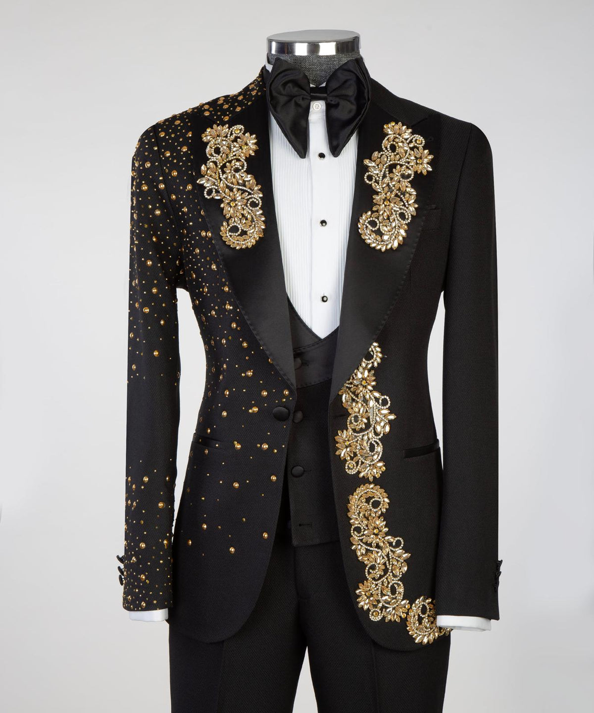 Royal Noir Gold Embroidered Tuxedo