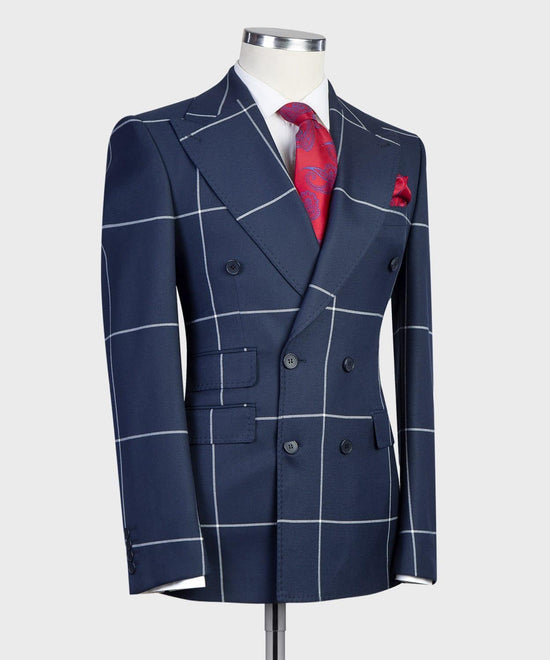 DB - Wide Window Pane (Navy) – Harrells Menswear